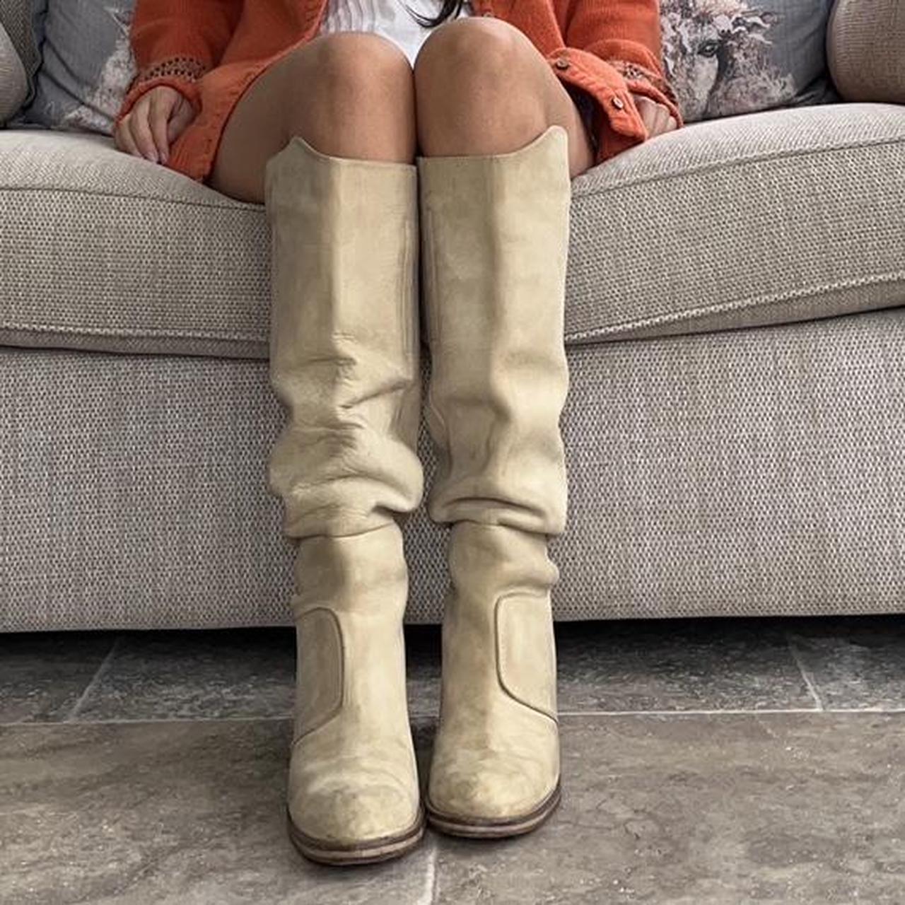 Light tan tall boots hotsell