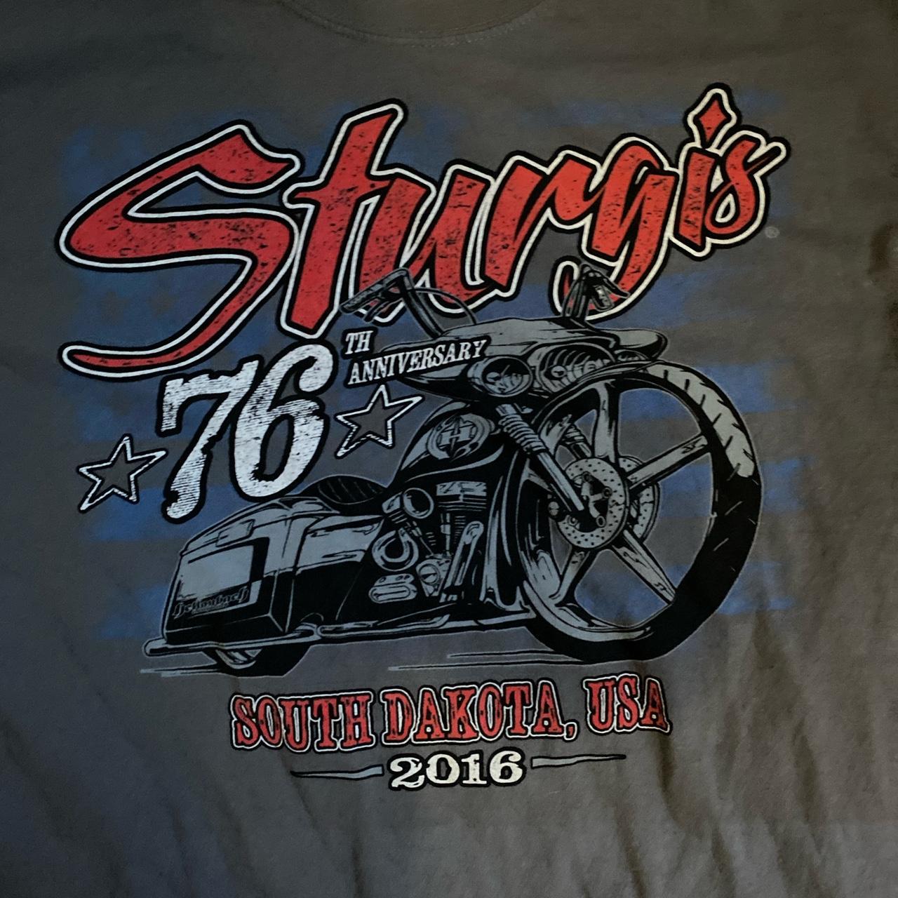 Vintage Sturgis 76th anniversary Motorcycle T-shirt... - Depop