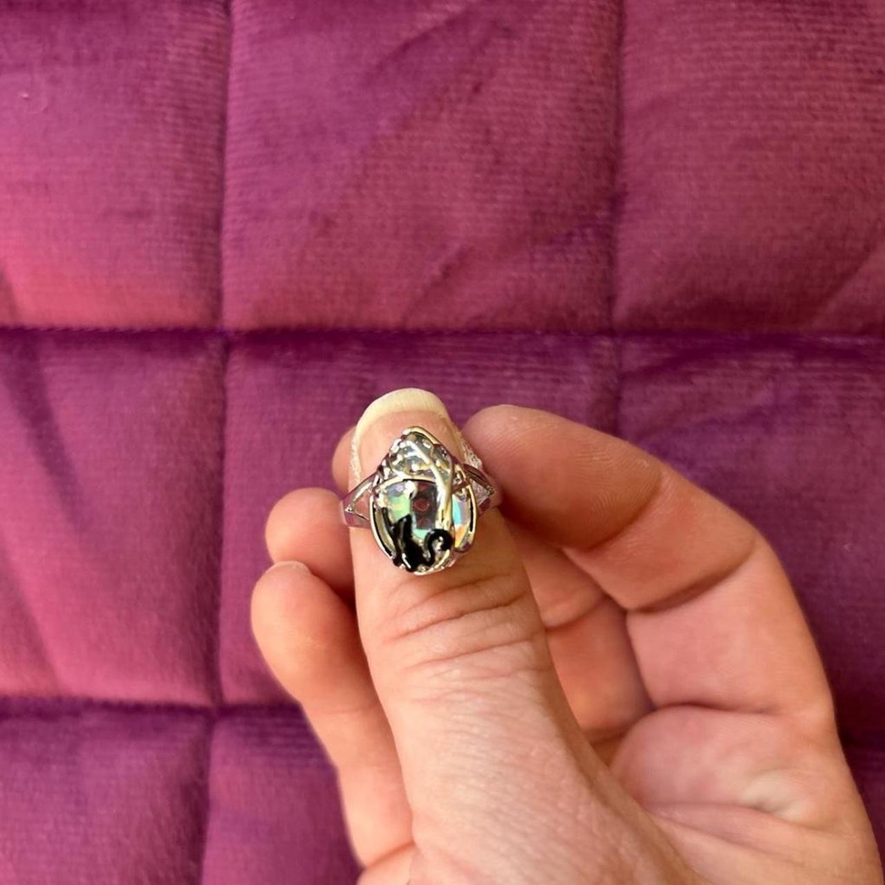 Women's Ring - Silver/Multi – Silver gemstone rin… - image 1