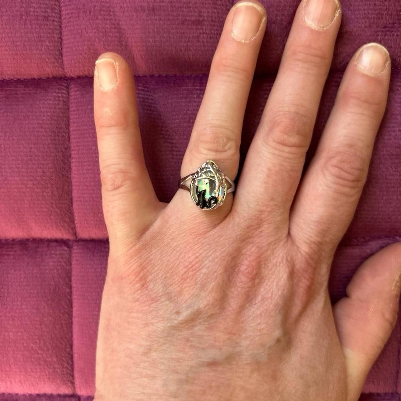 Women's Ring - Silver/Multi – Silver gemstone rin… - image 6