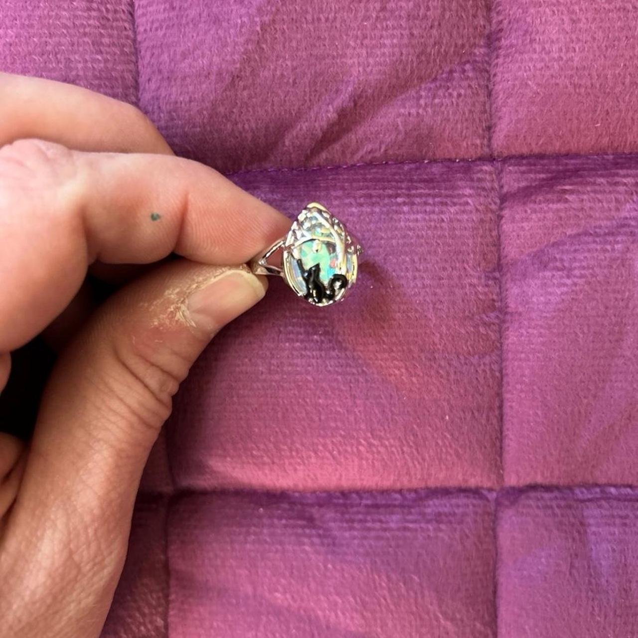 Women's Ring - Silver/Multi – Silver gemstone rin… - image 5