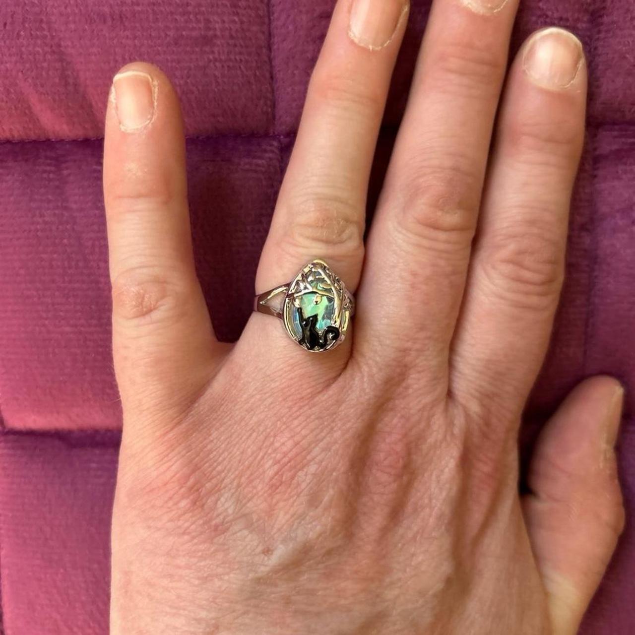 Women's Ring - Silver/Multi – Silver gemstone rin… - image 7