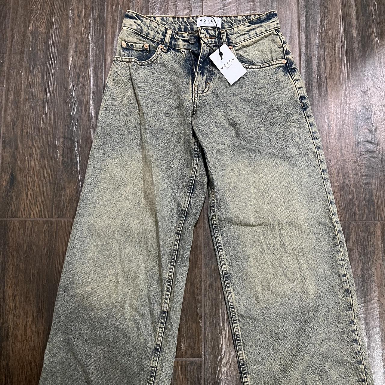 Motel rocks sandy blue acid low rise jeans NWT,... Depop