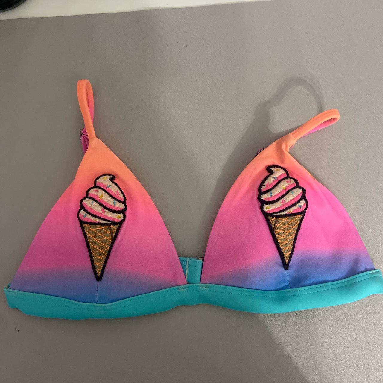 2 piece bikini set sunset color vibes with ice cream