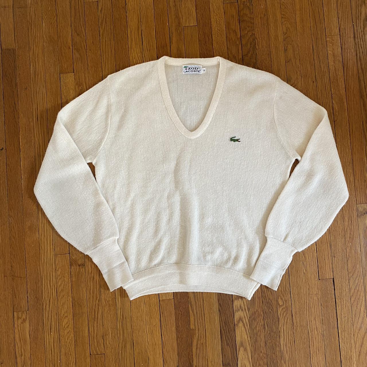 Lacoste Men's Cream Jumper Depop