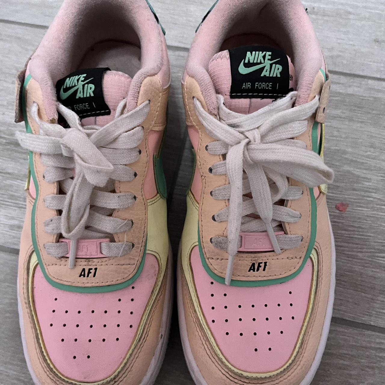 Pastel air force 1 sneakers women s size 8 y2k. Depop