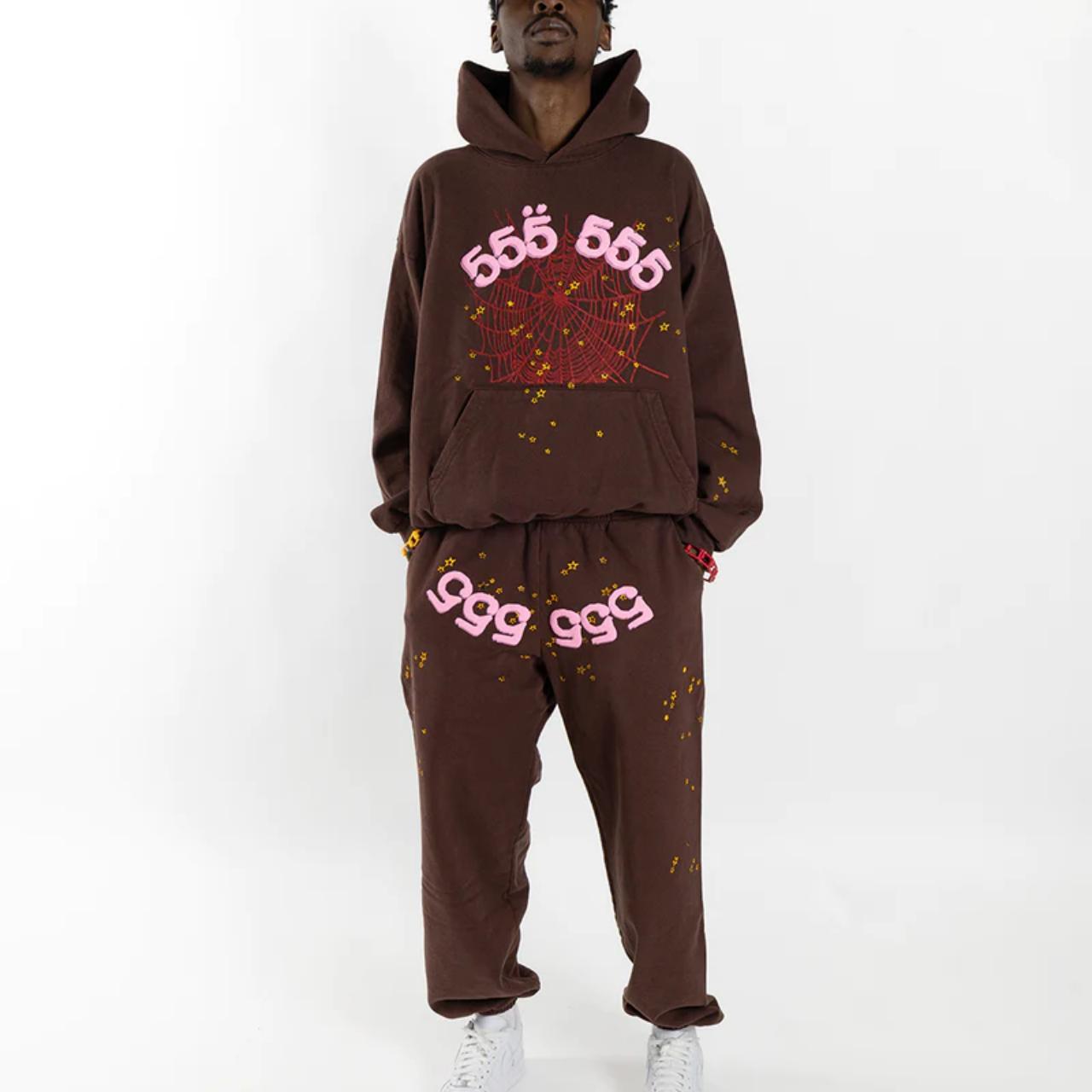 Sp5der Web Hoodie Brown - Spider Hoodie