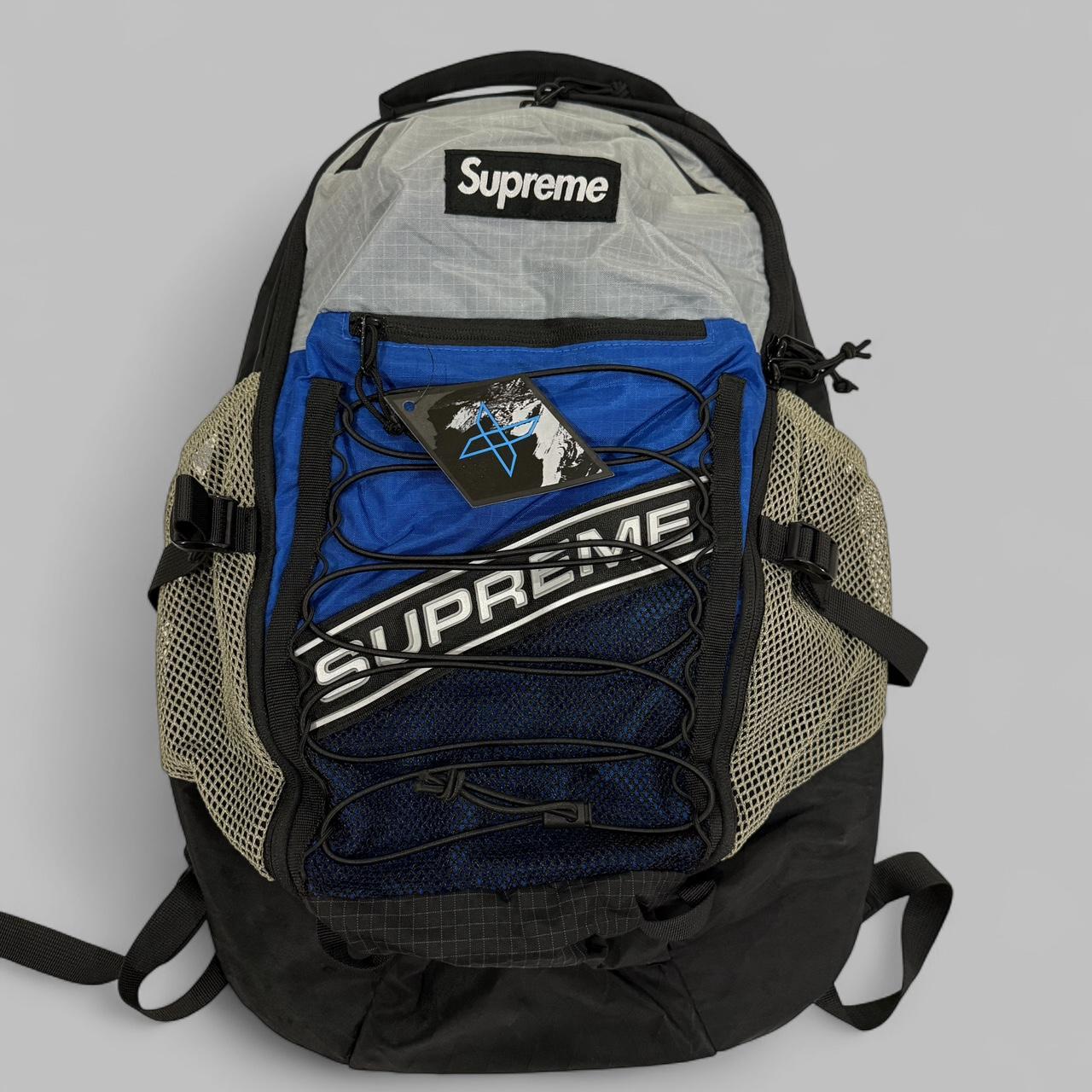 Blue supreme backpack - Depop