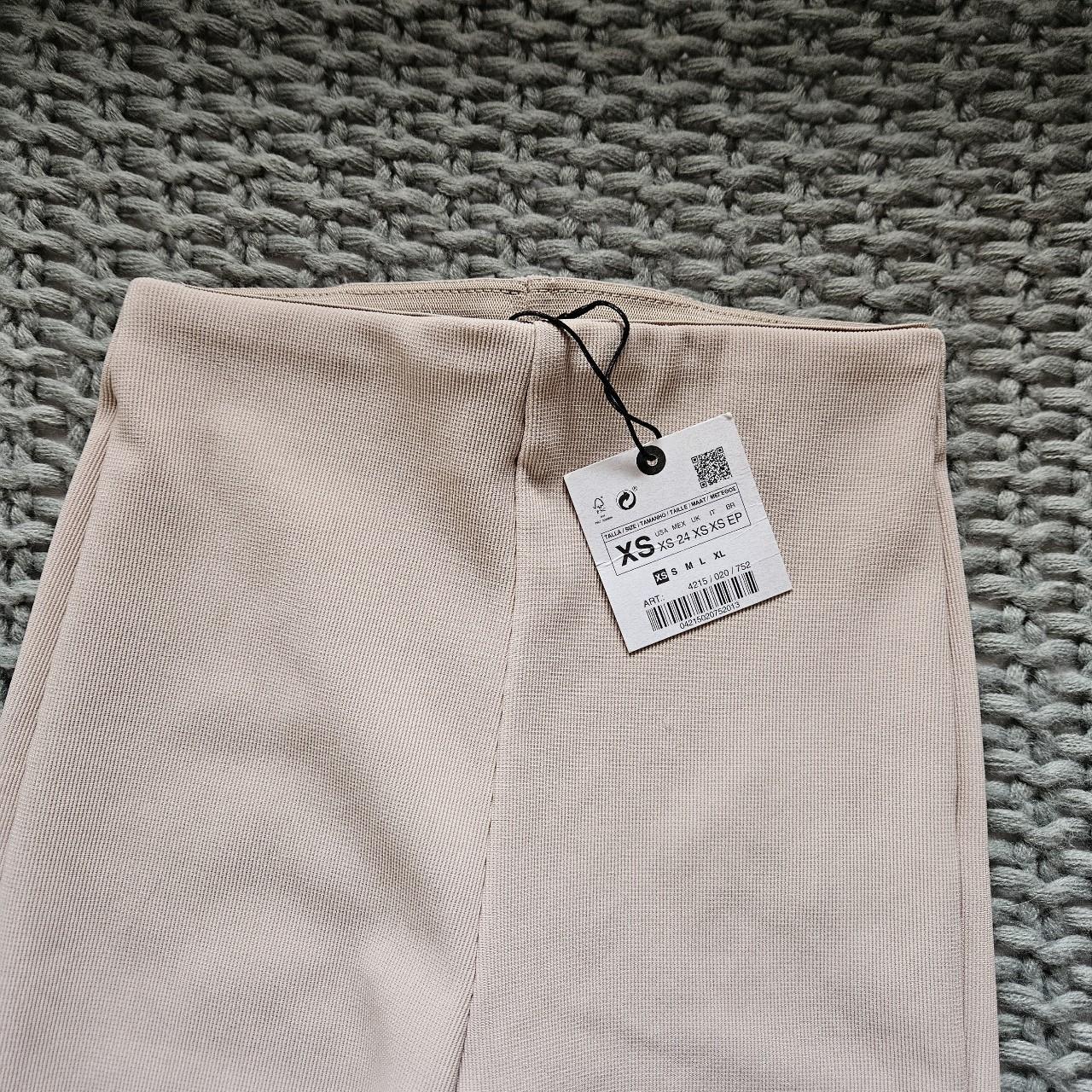 NWT Zara Split Hem Flare Ribbed Leggings, XS Depop