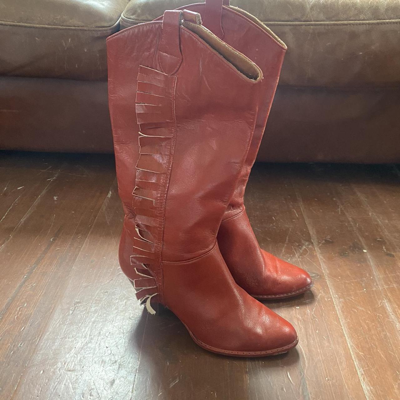 Women's Red Boots Depop