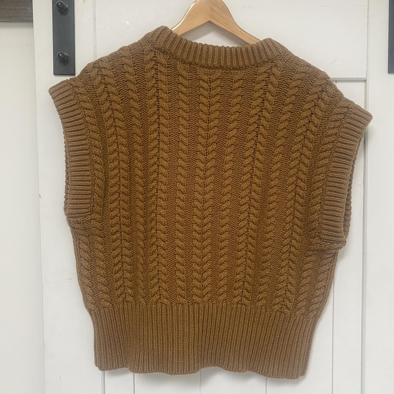 Shona joy tan chunk knit vest in a medium. Excellent... - Depop