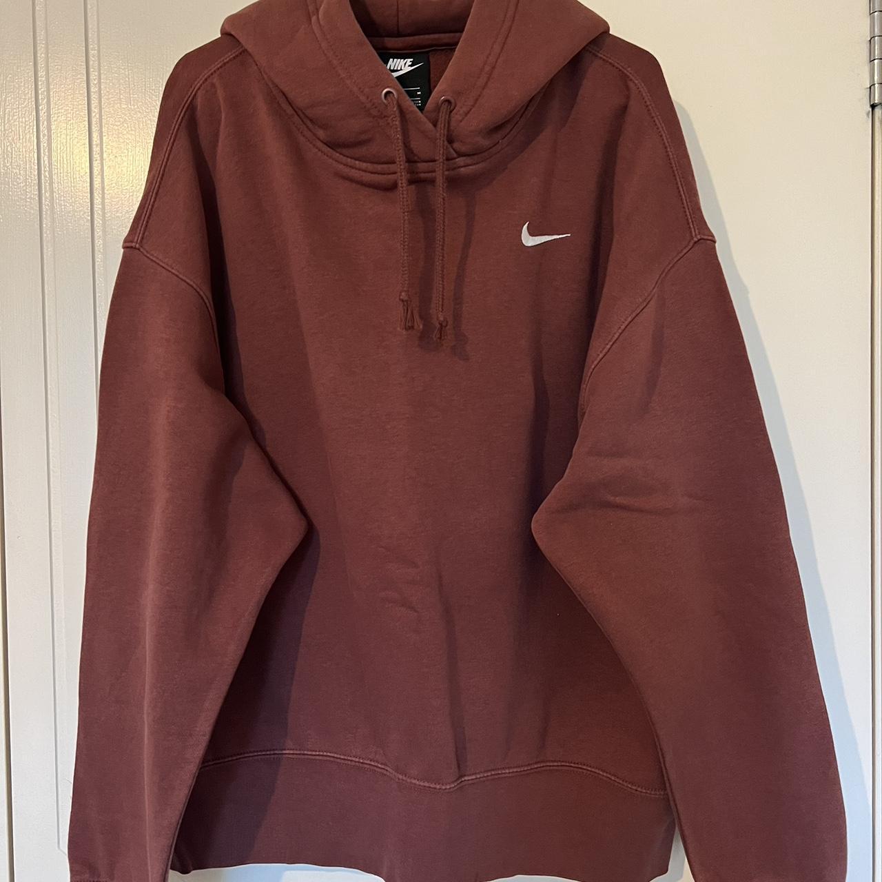 Nike Women's Brown and Burgundy Hoodie | Depop