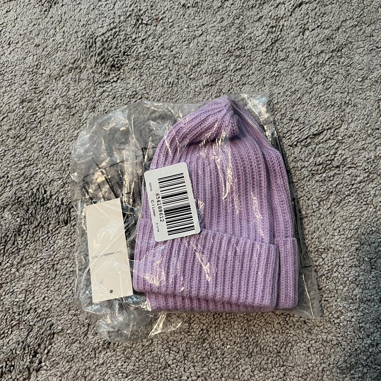 Abercrombie & Fitch Lilac Ribbed Cotton Beanie Brand… - Depop