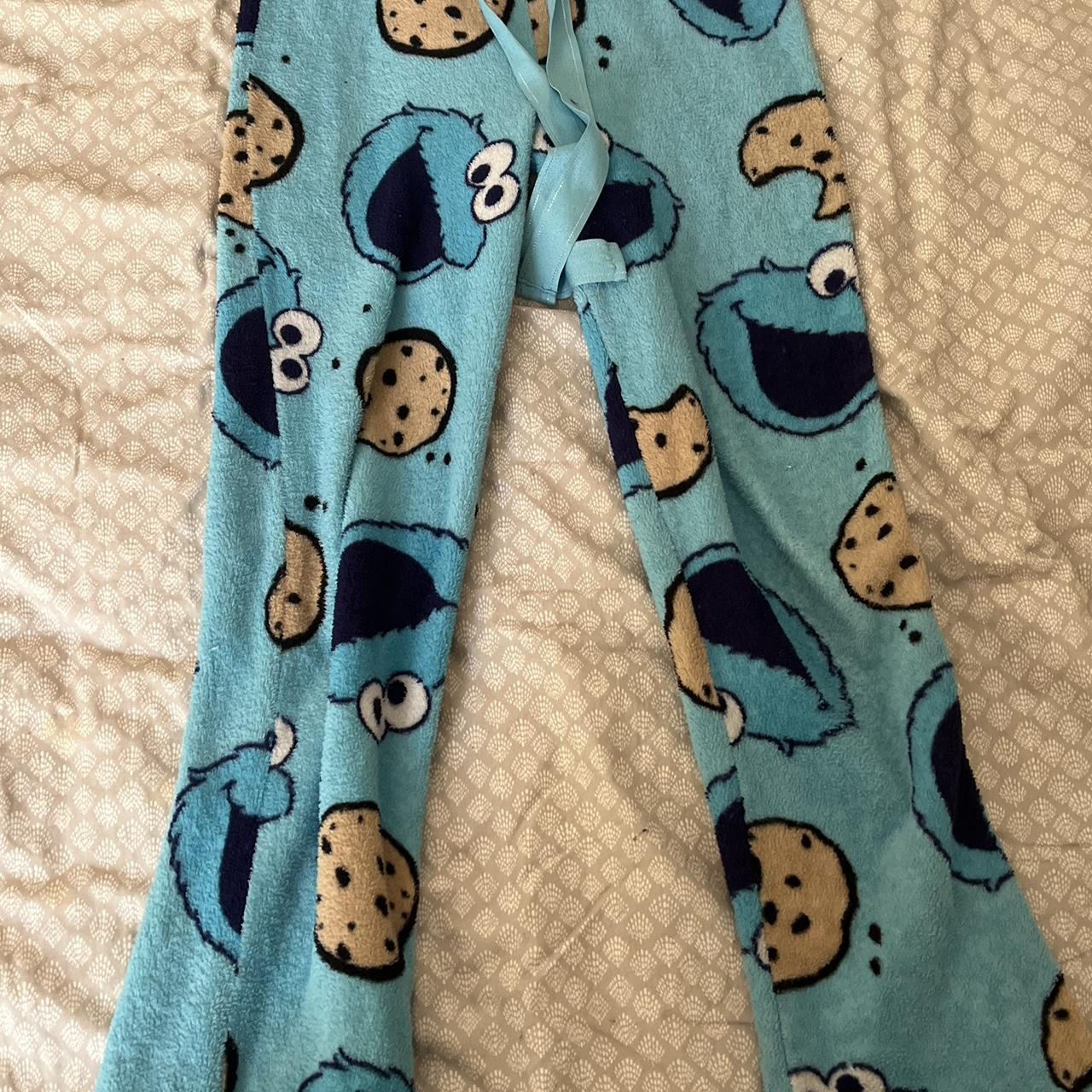 cookie monster pj pants so comfy and so... - Depop