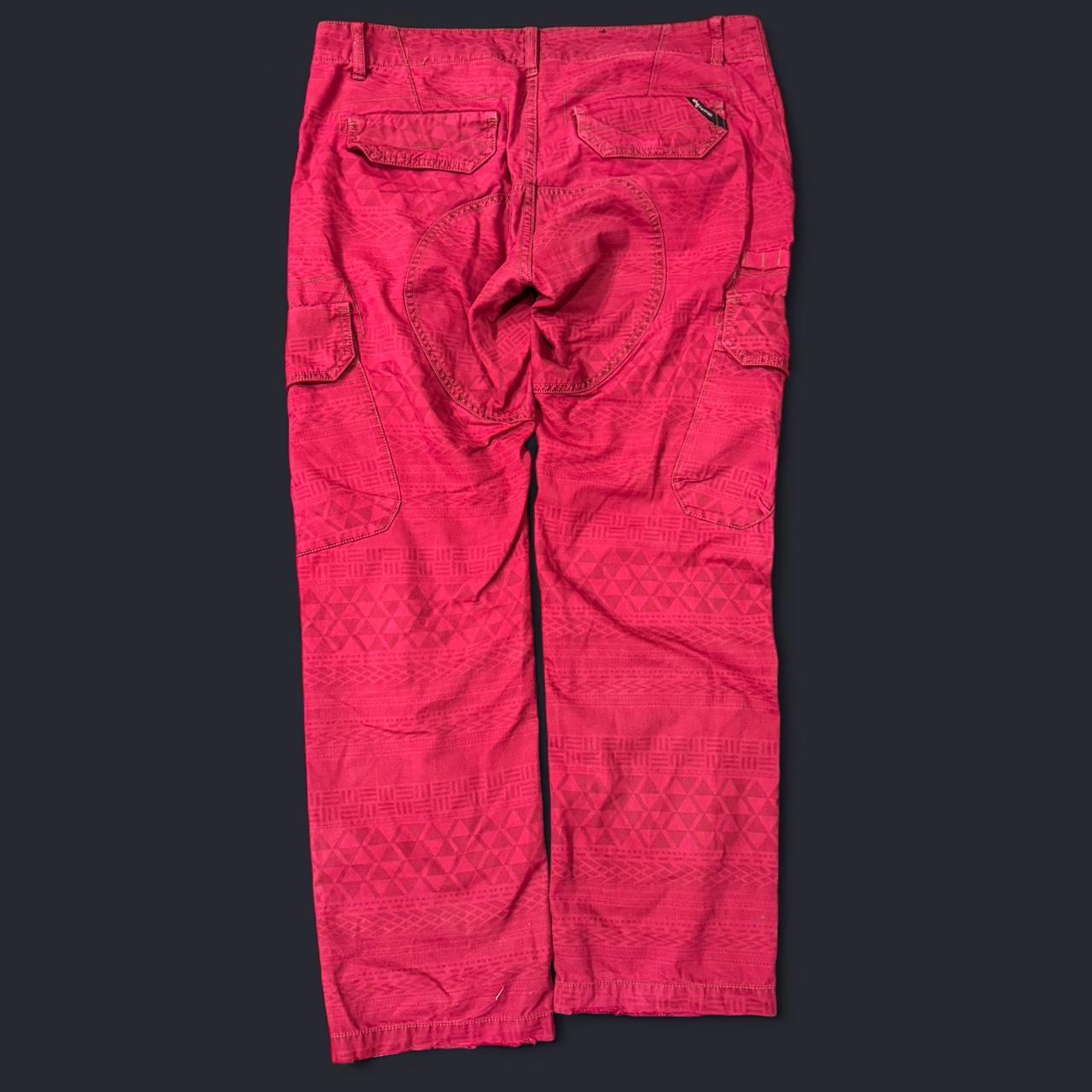 Men's Bleached Pants - Red - 34" – Red patterned … - image 3