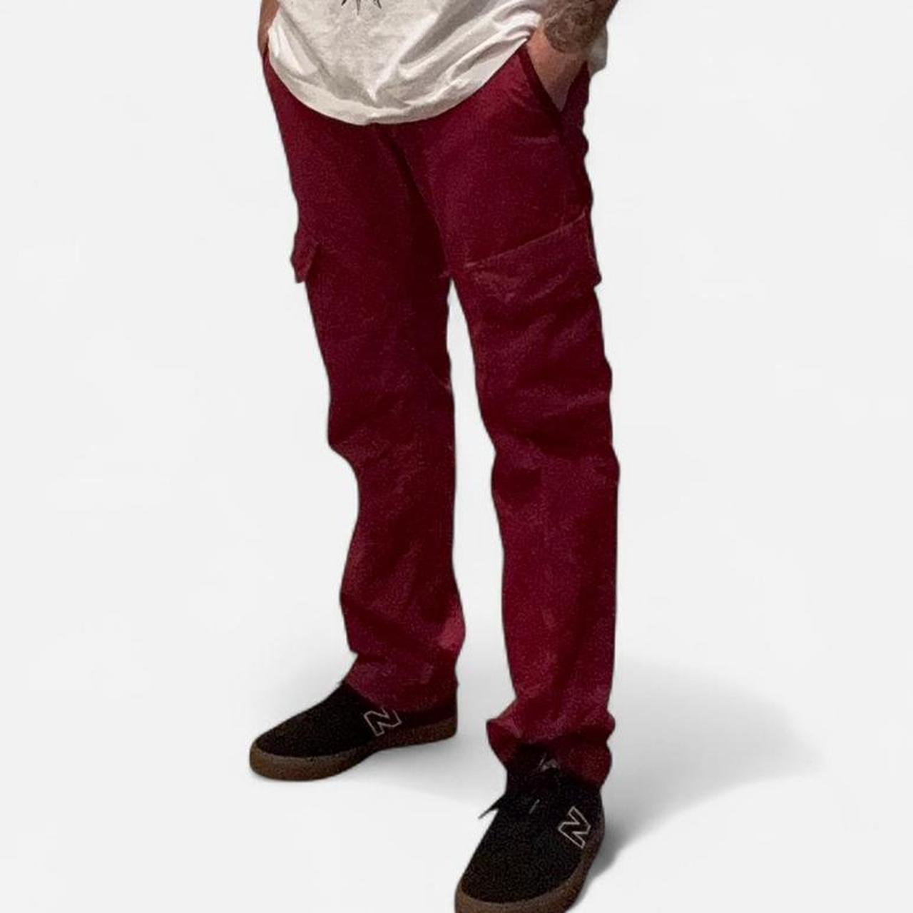 Men's Bleached Pants - Red - 34" – Red patterned … - image 4