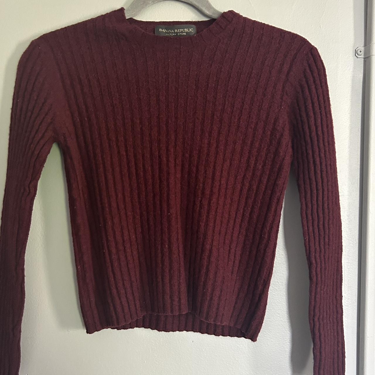 Banana Republic Women's Burgundy Jumper | Depop