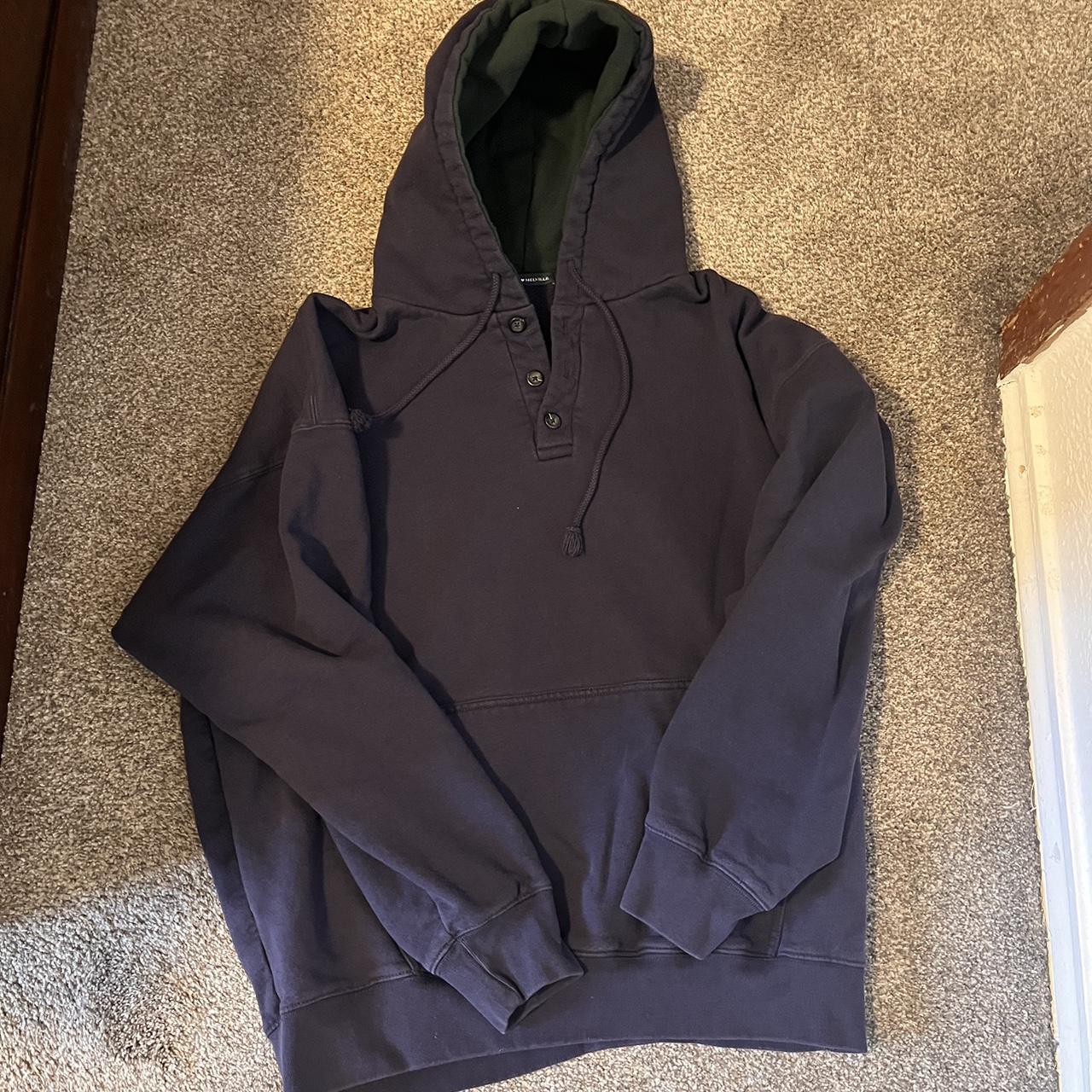 Brandy Melville Henley oversized hoodie with buttons... - Depop