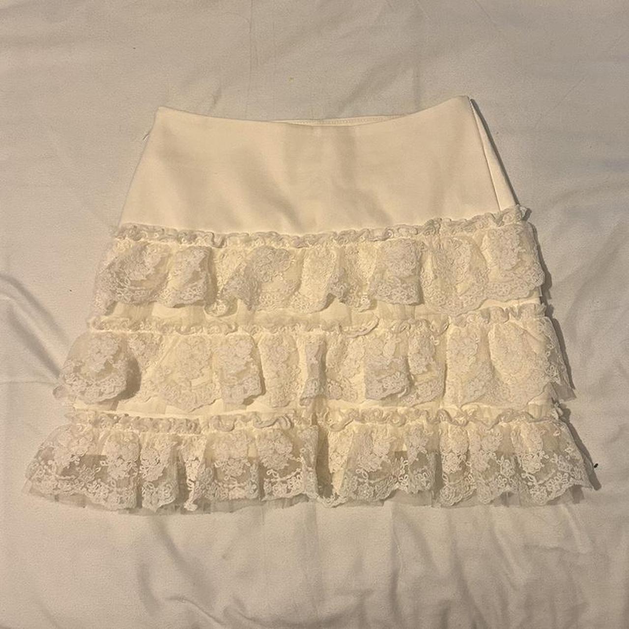 layered ruffle mini skirt size xs #jfashion Depop