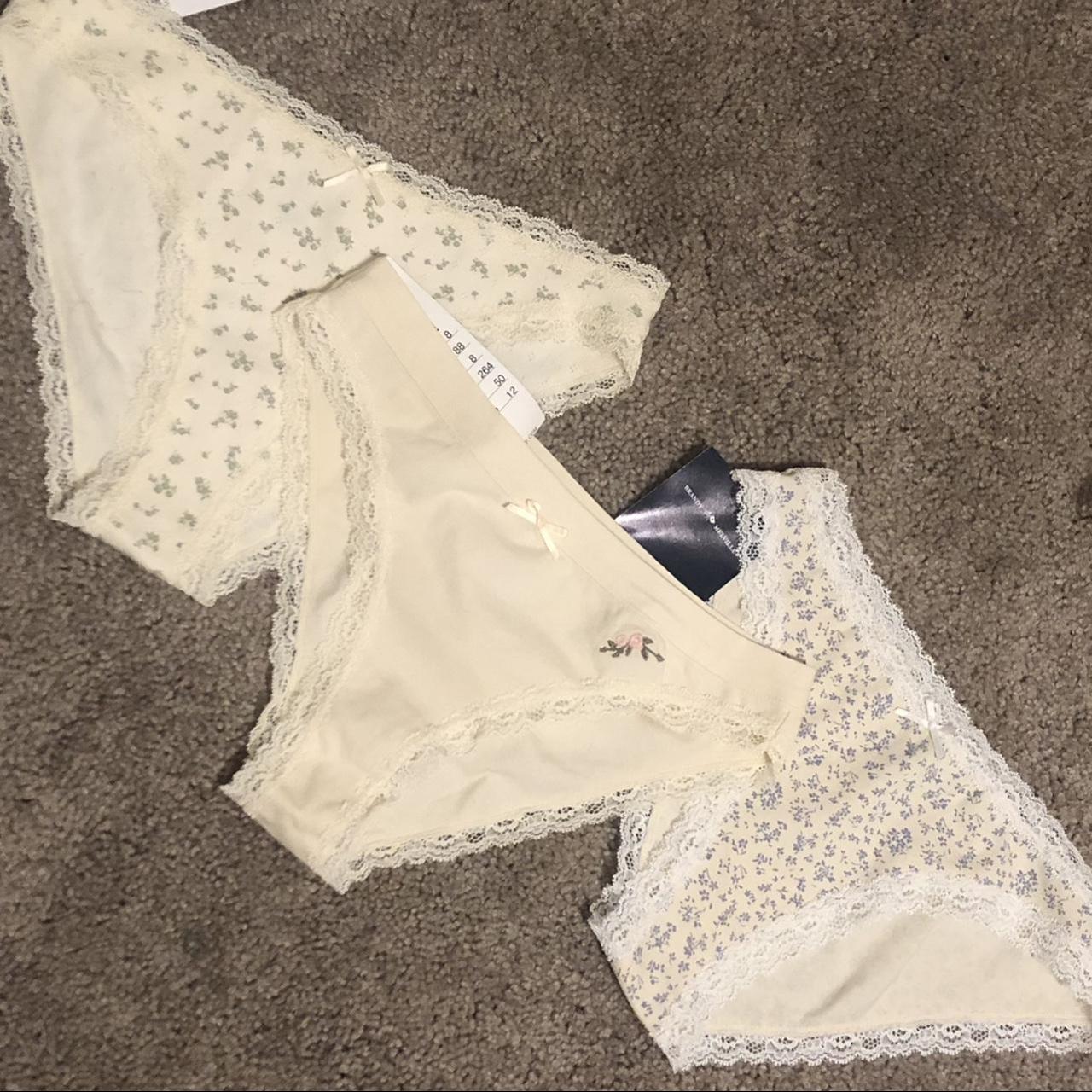 The Brandy Melville Floral Underwear Set 3 included... - Depop