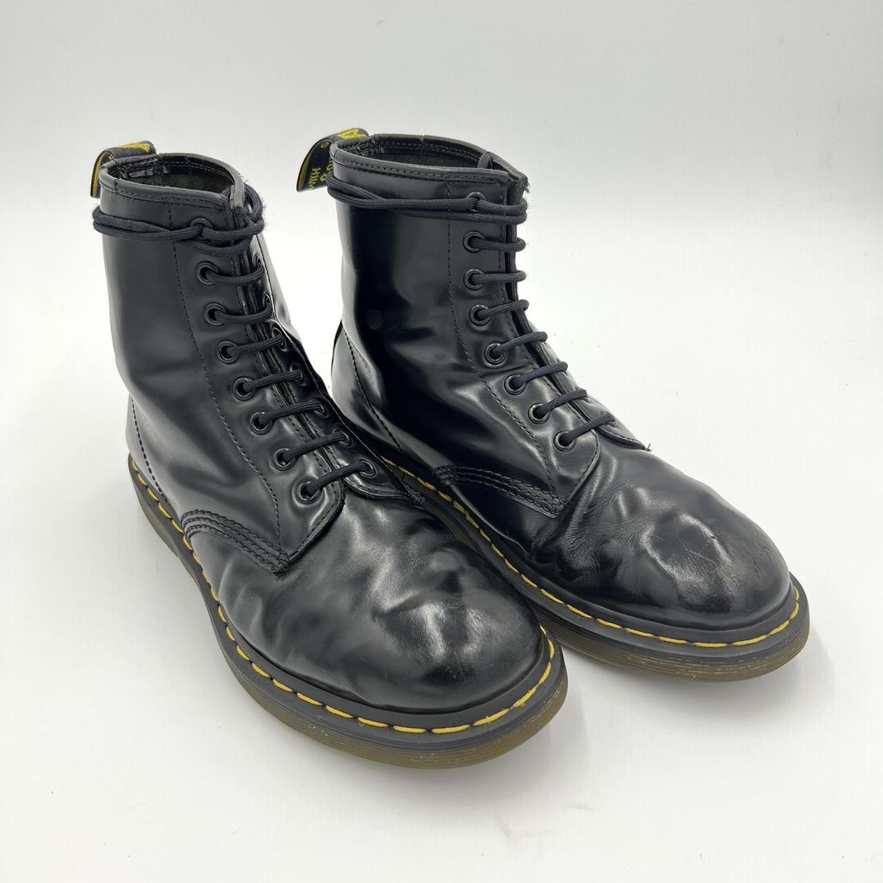 Dr. Martens Men's Black and Yellow Boots | Depop