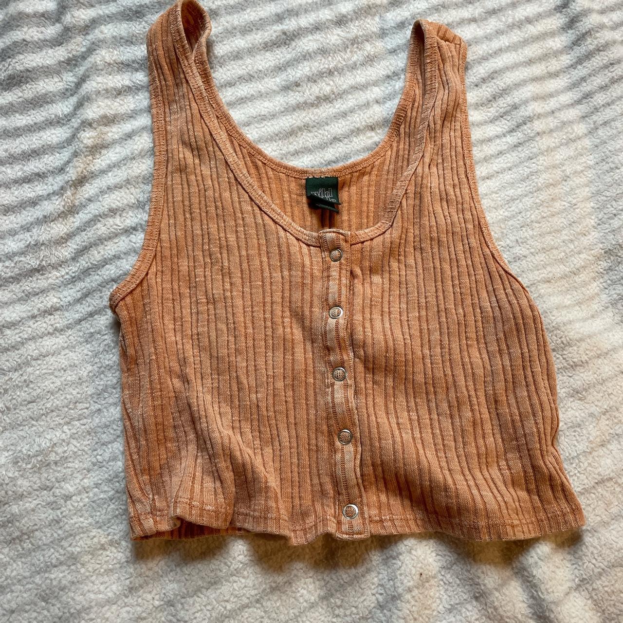 OBX looking orange button up tank top wild fable M Depop