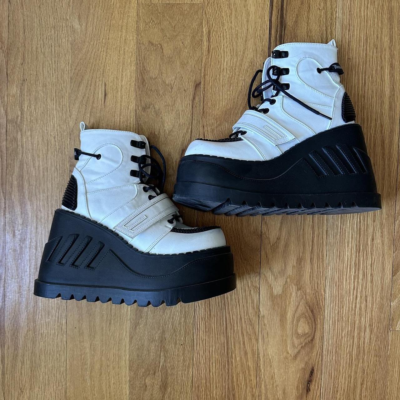 demonia white platform boots
