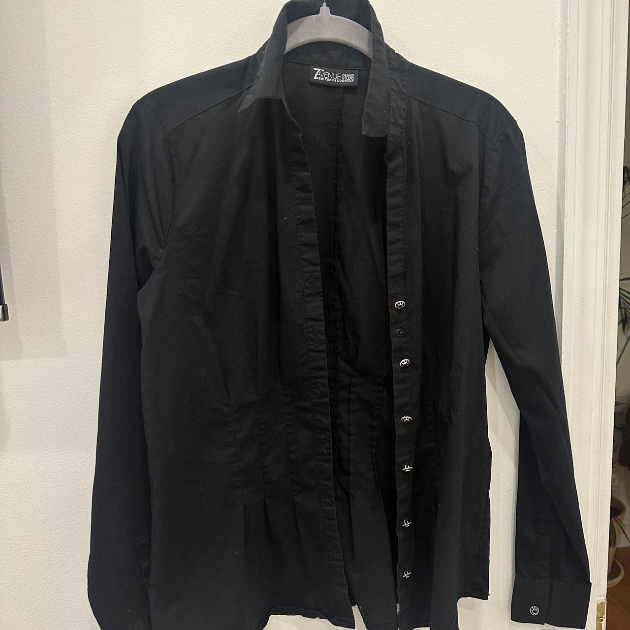 Black Button Up - Size S Ships in 1 day!... - Depop