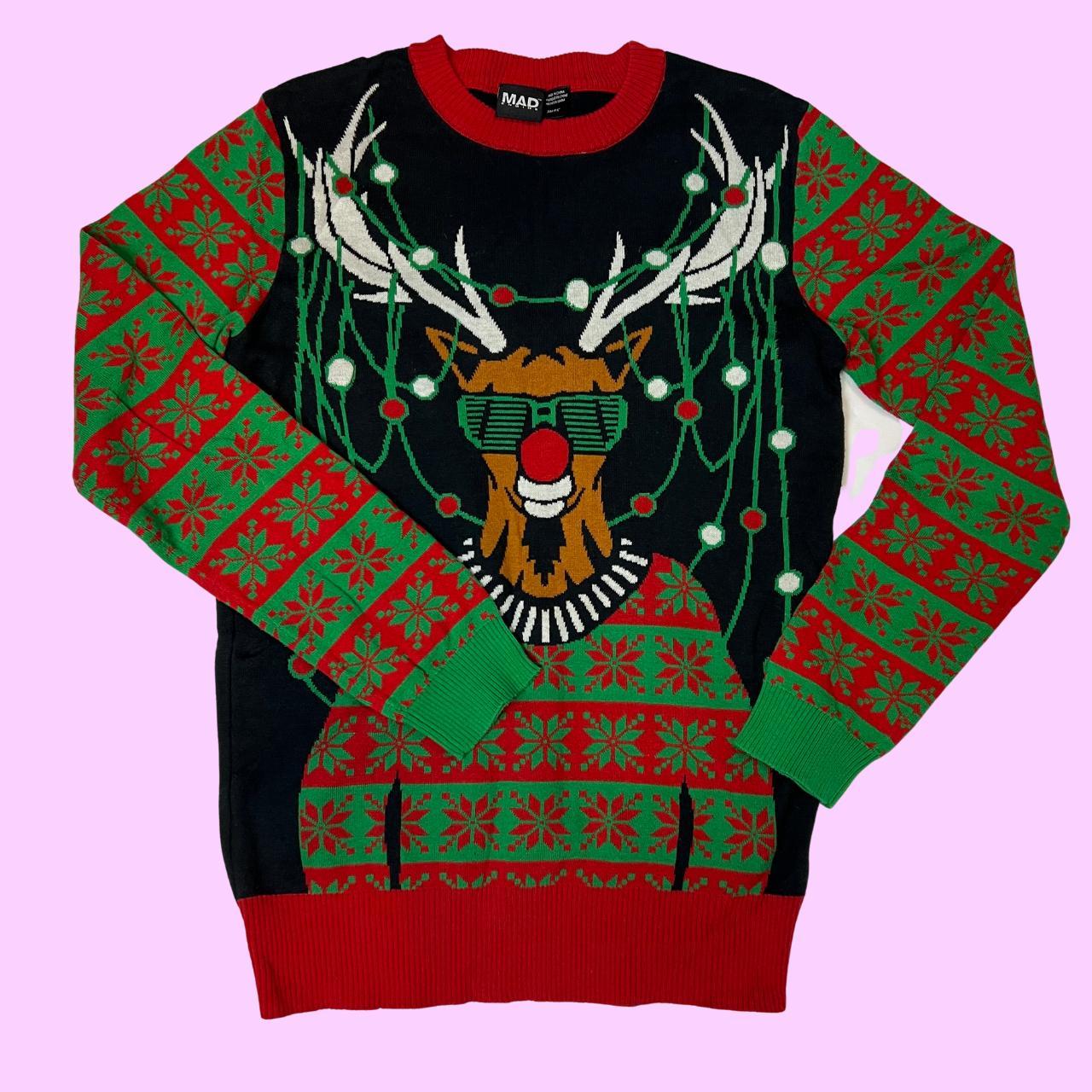 Mad Engine light up Reindeer sweater. Size:... - Depop