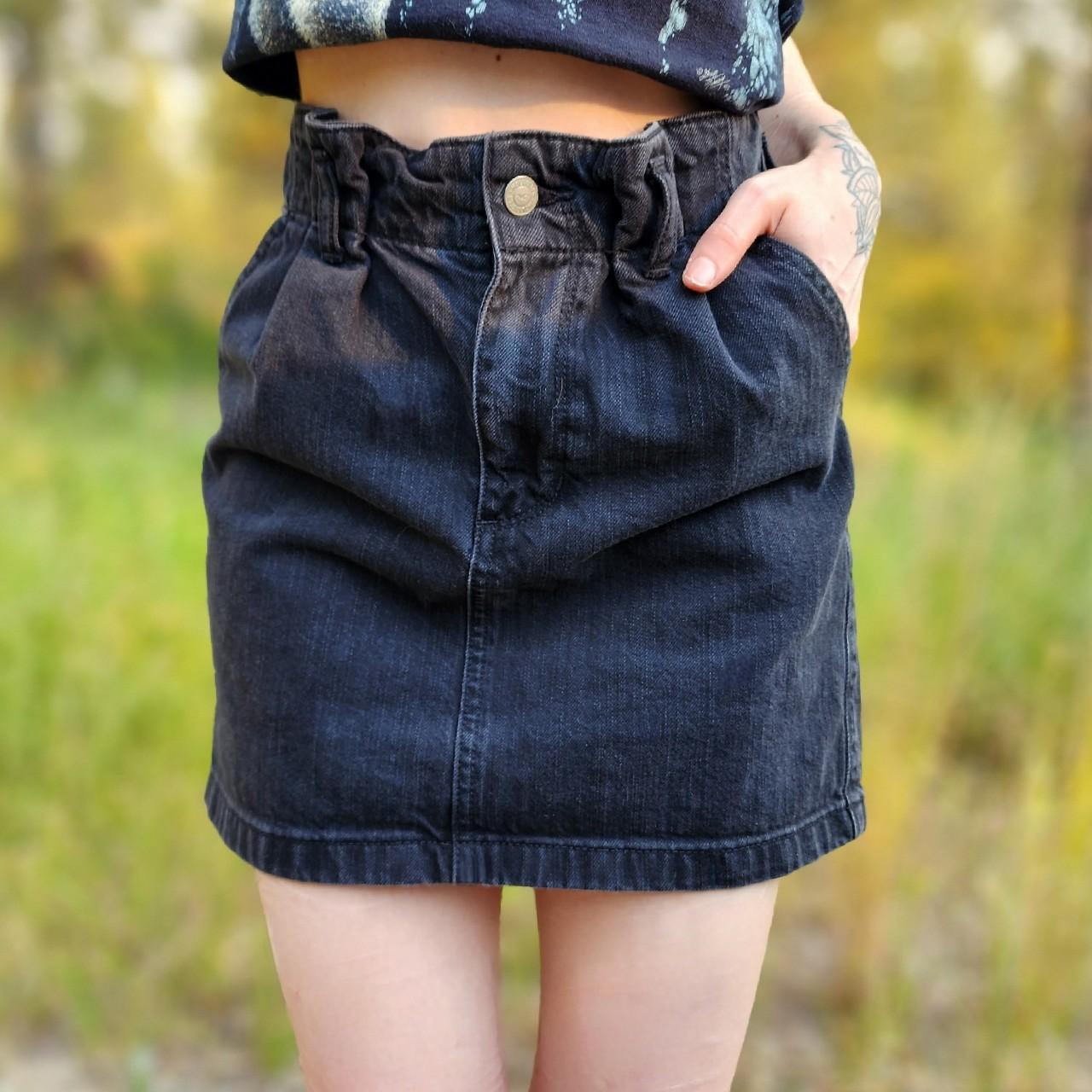 Hollister black jean sales skirt