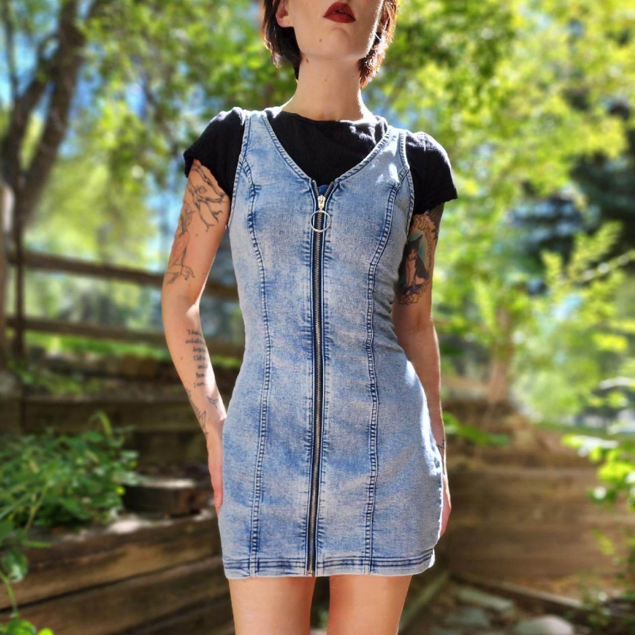 H&m denim clearance zip dress