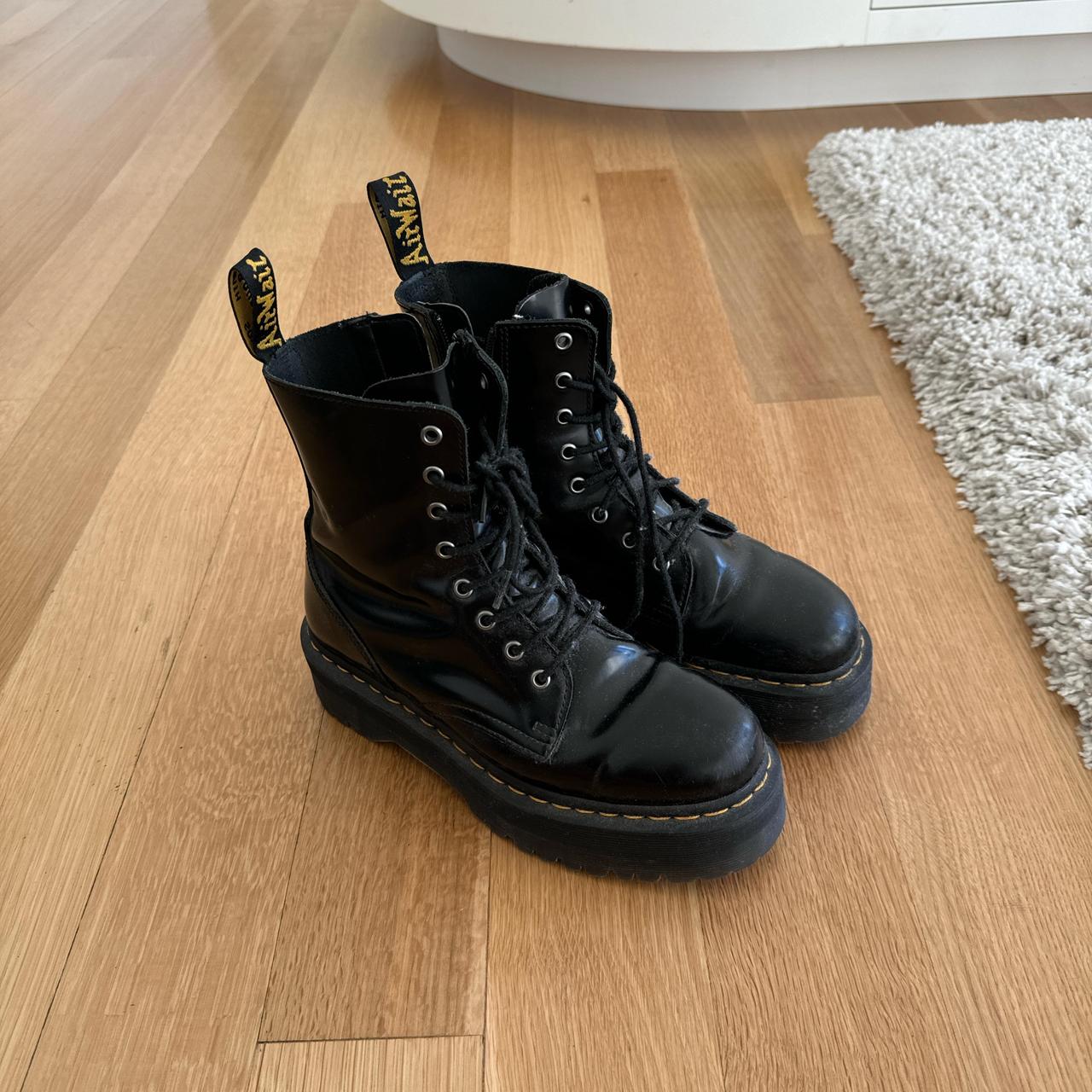 Black doc martens air wave platform boots size 8 men s Depop