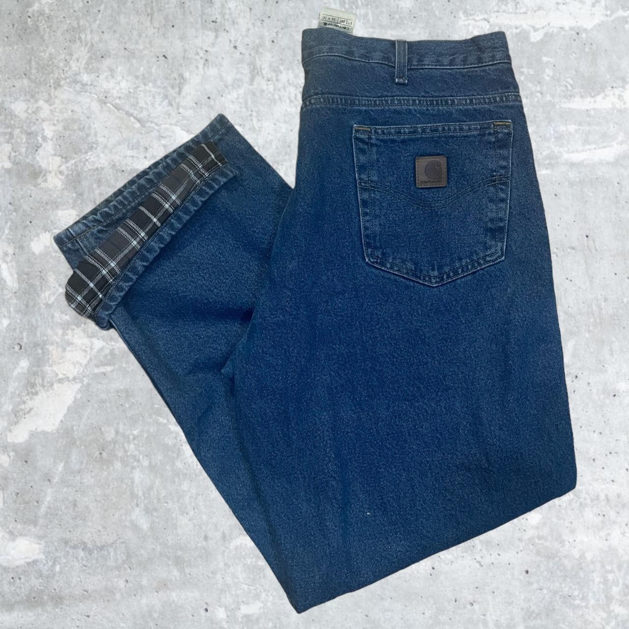 Vintage Flannel Lined Carhartt Jeans in a Size... Depop