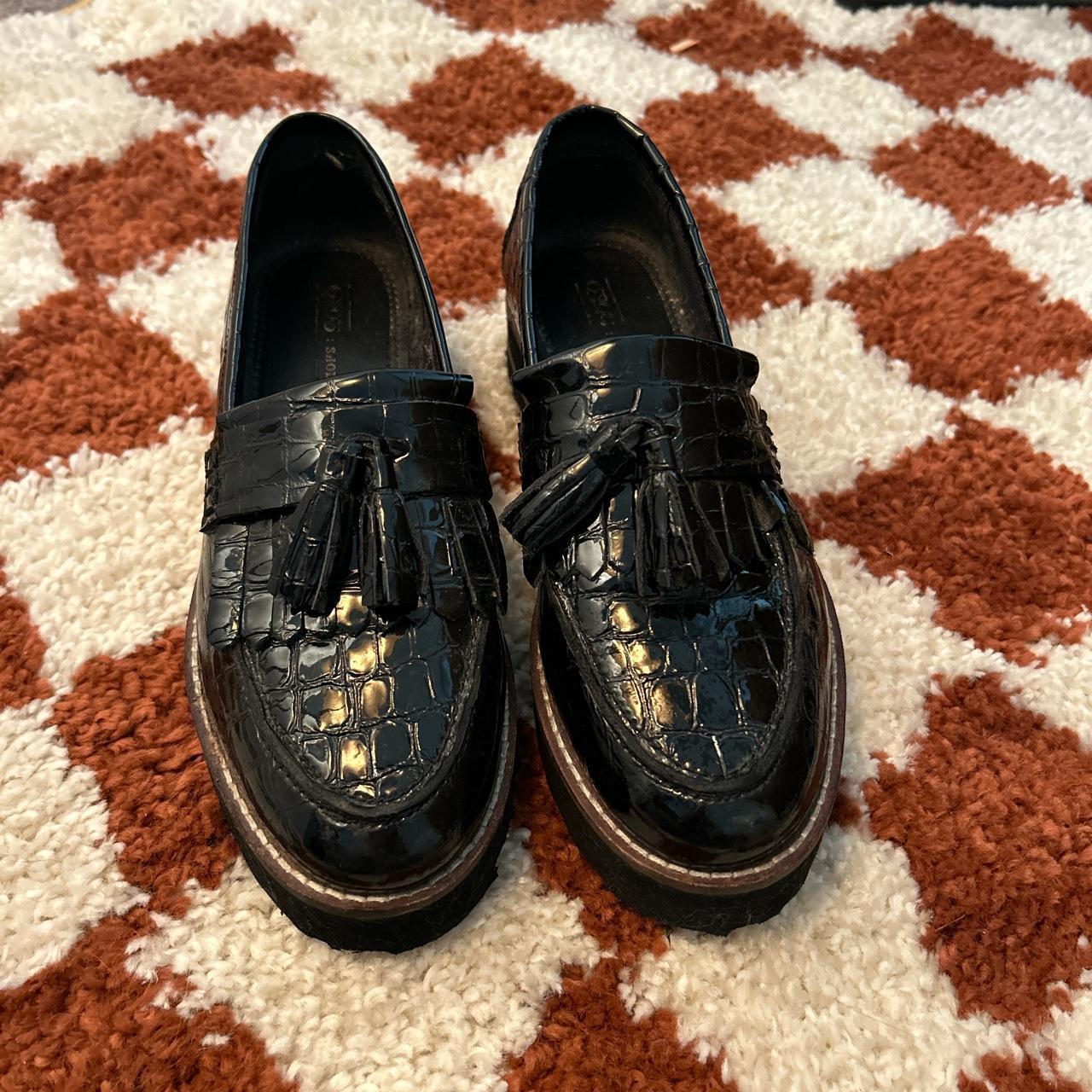 Platform Black loafers with tassel Women’s size 7.5... Depop