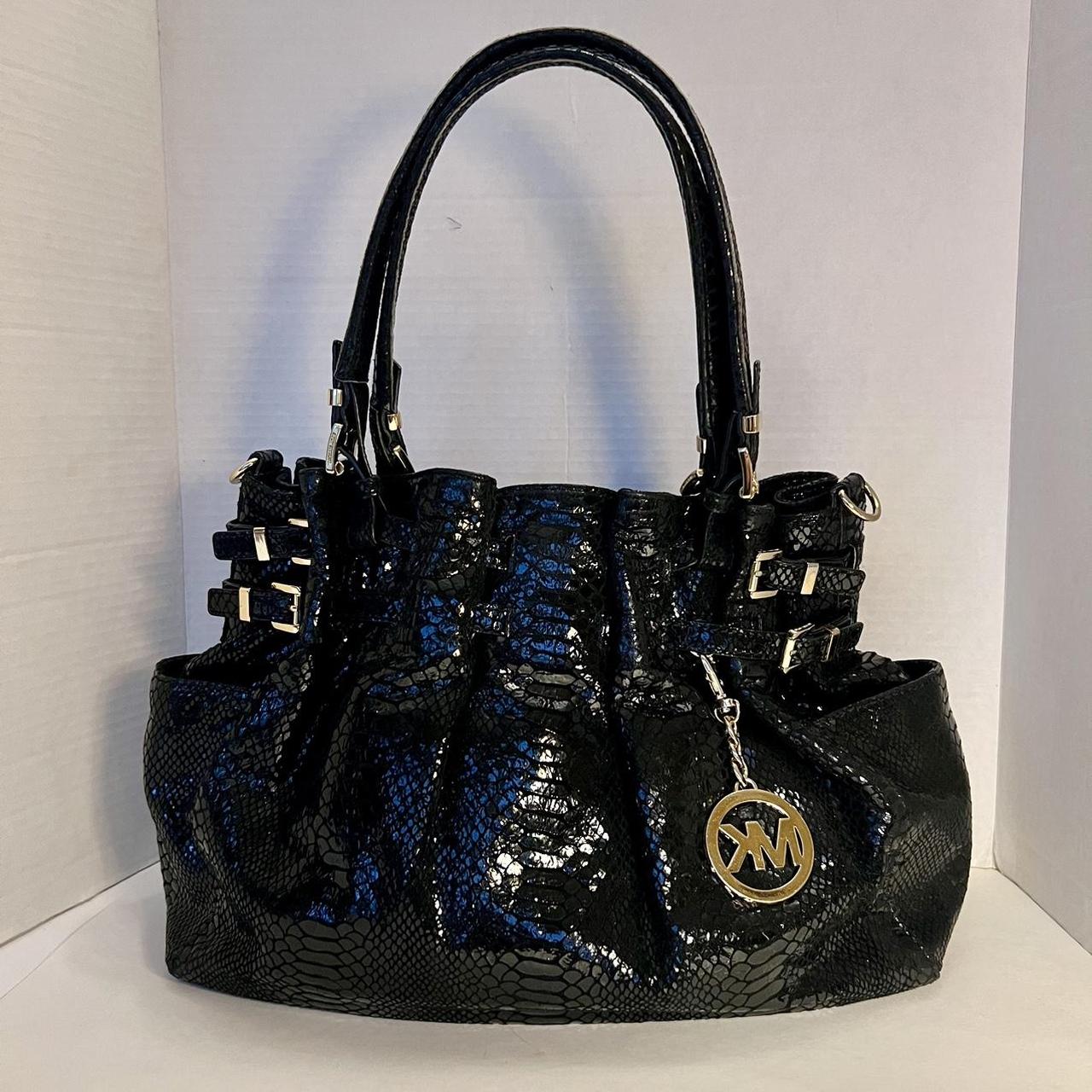 Black shiny michael kors shop purse