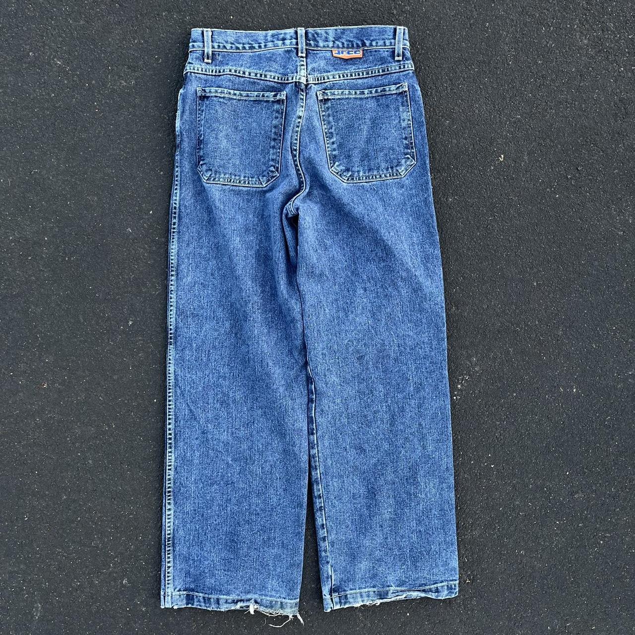 JNCO Men's Blue and Orange Jeans | Depop