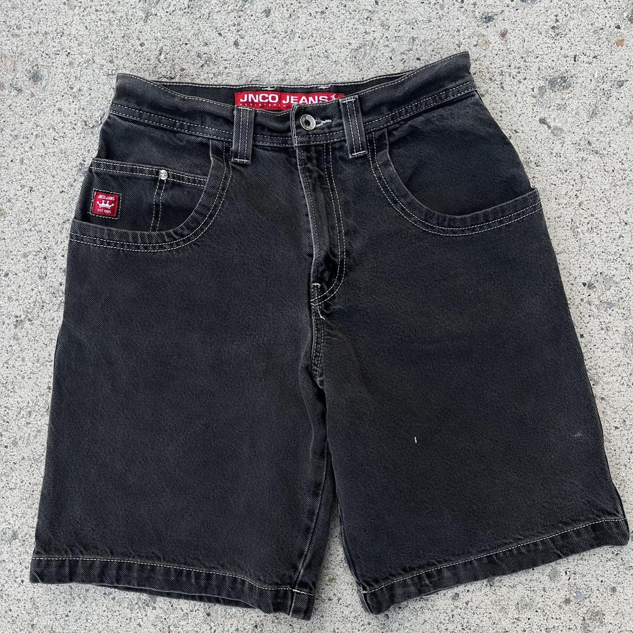 Insane 90s Grail JNCO Panther Shorts Size: 16/28... - Depop