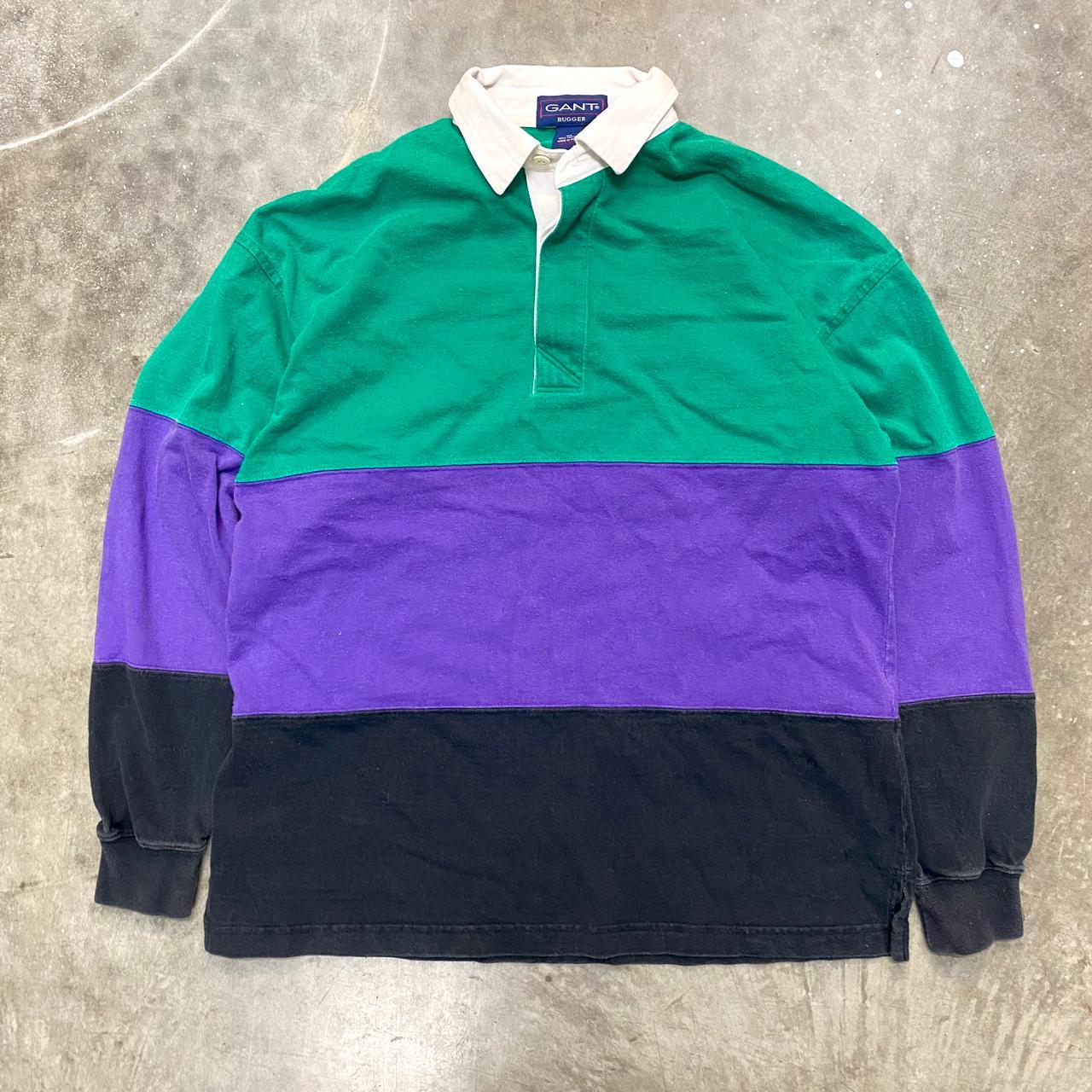VTG 90s Colorblock Long Sleeve Rugby... -