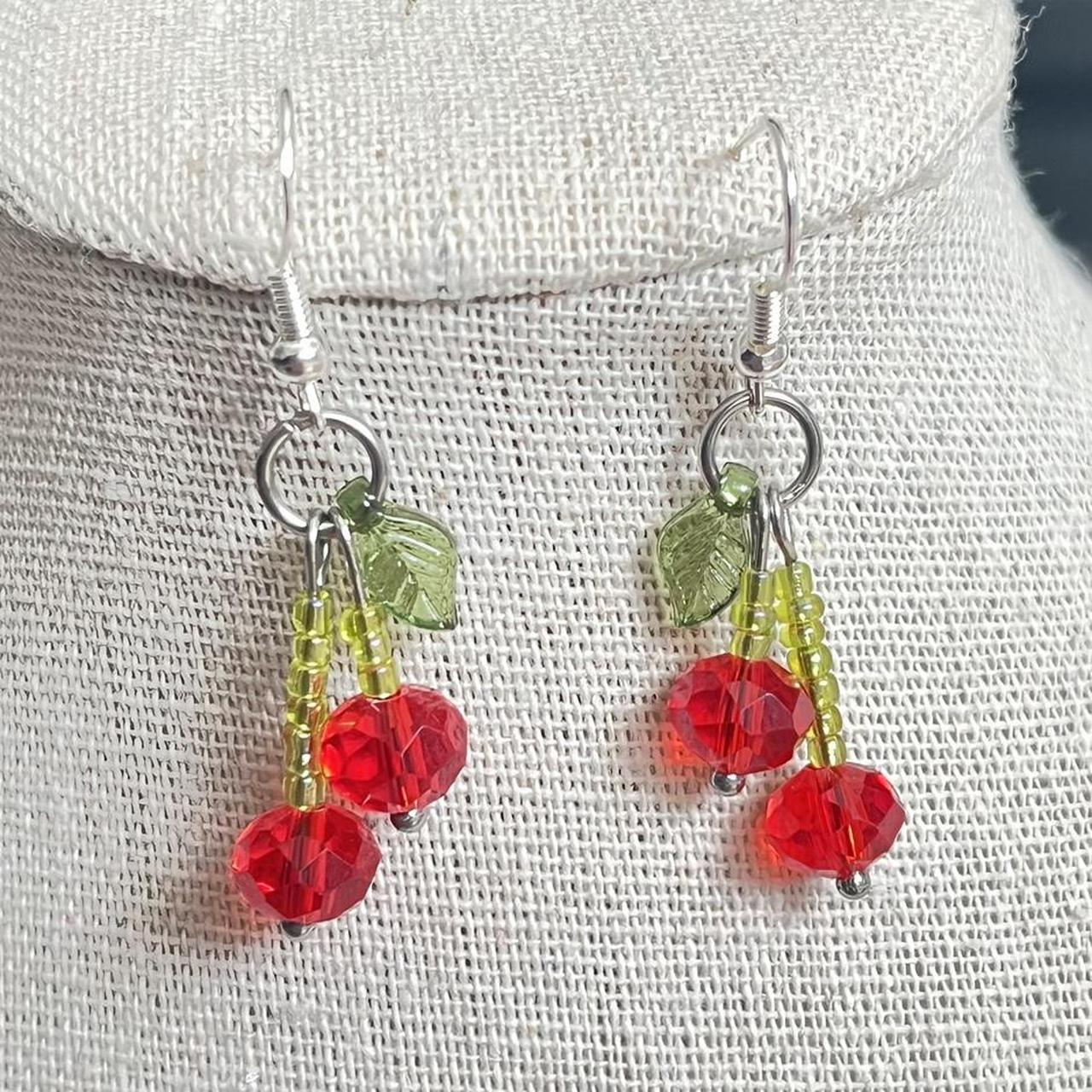 cherry earrings these stunning cherry earrings have... - Depop