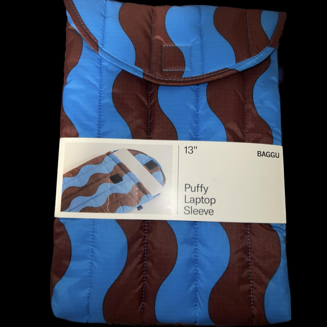 Baggu Blue and Brown Laptopcasesbag Depop