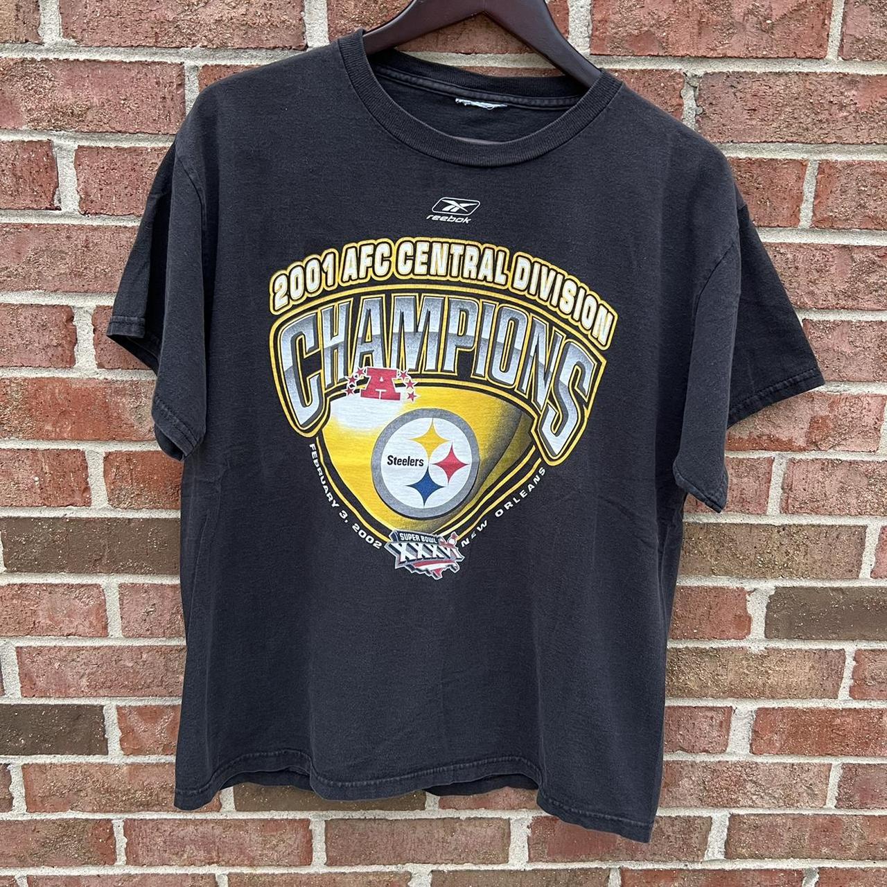 Vintage Retro 2001 Pittsburgh Steelers AFC Central Champions T-Shirt Size  Large