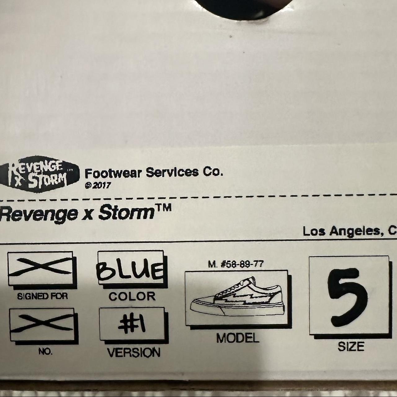 Revenge X Storm Blue Velcro sneakers in size 5 US