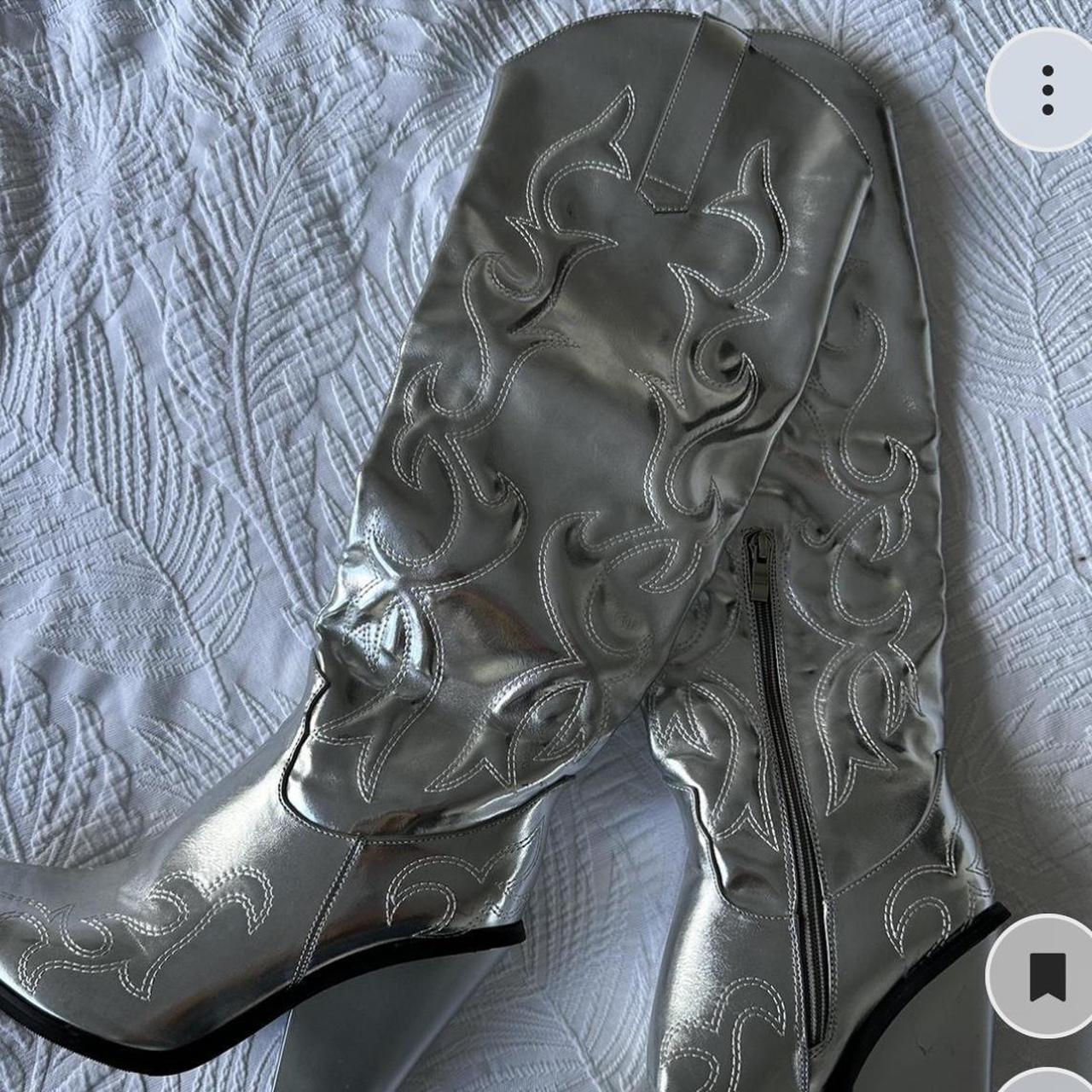 silver sparkly cowgirl boots