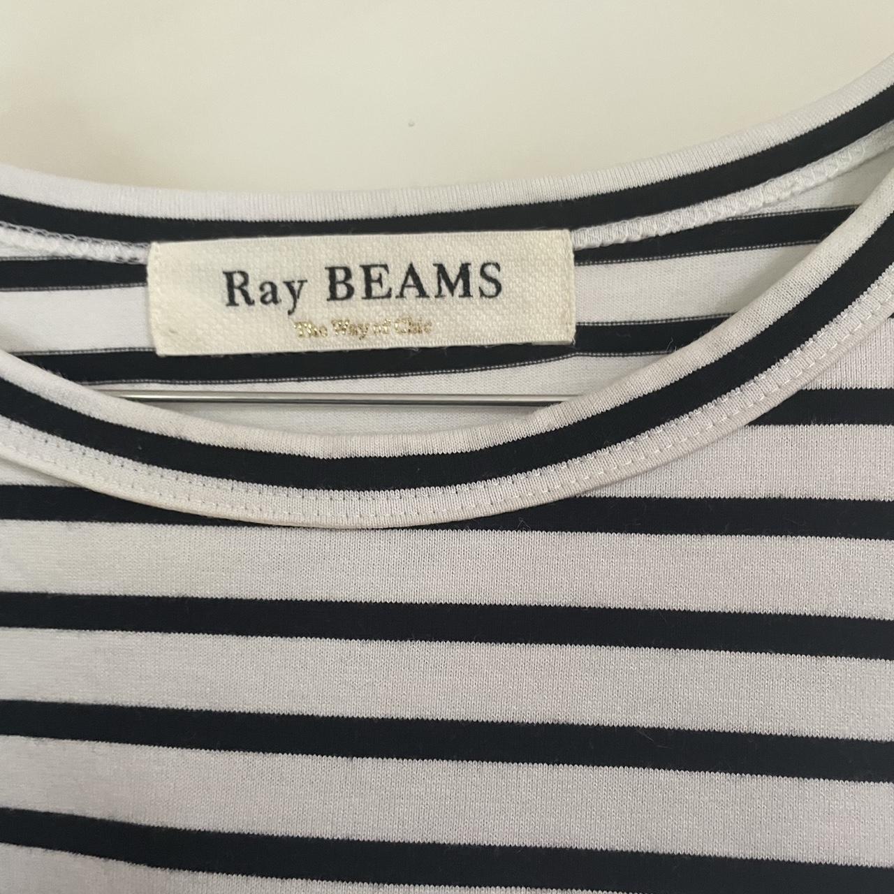 Beams stripe shirt with tail back, women’s Size M - Depop