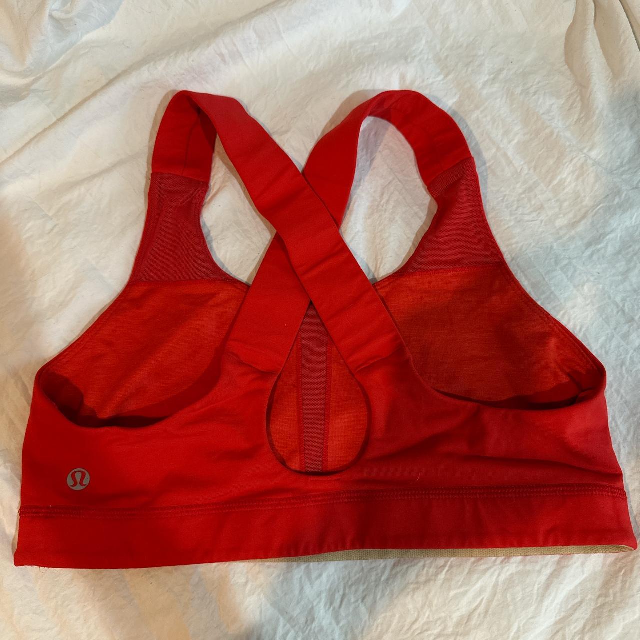 Red Lululemon sports bra. The bra is more red and... Depop