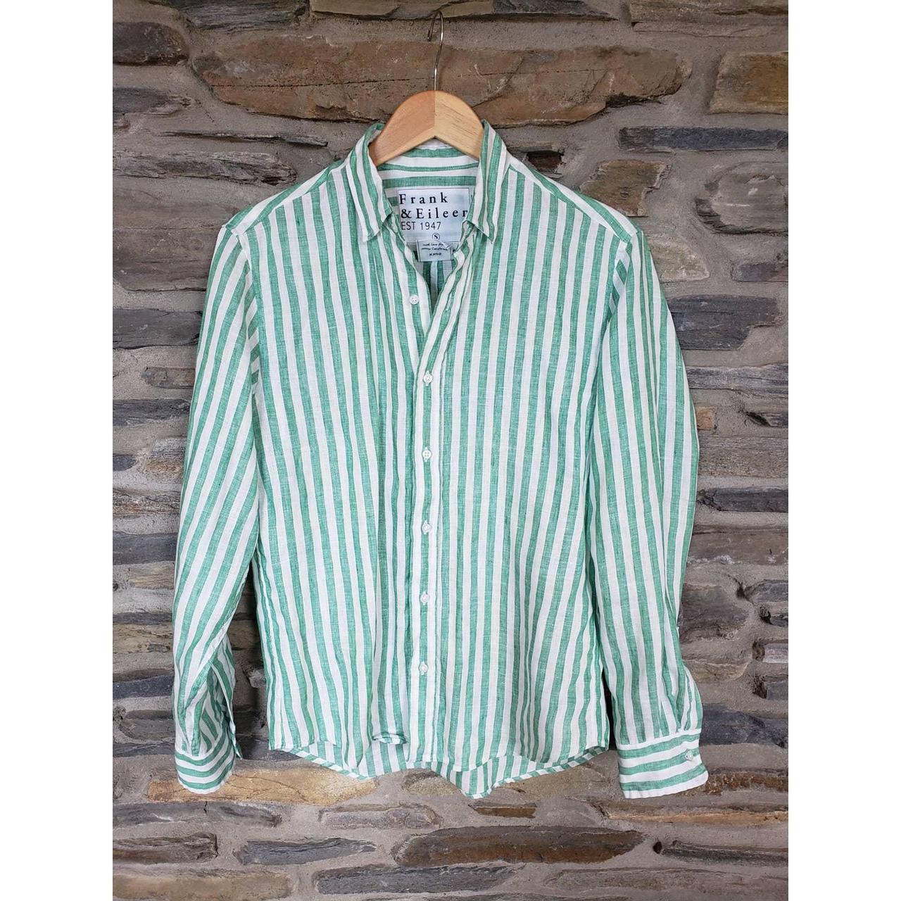 Frank & Eileen Finbar Green Striped Button Up... - Depop