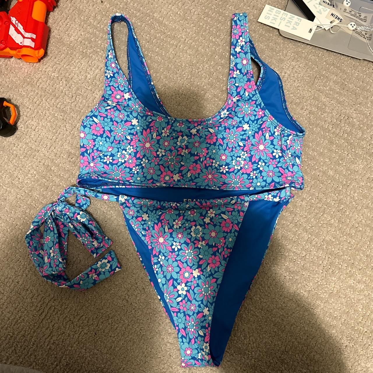 Women's Pink and Blue Bikinisandtankinisets Depop