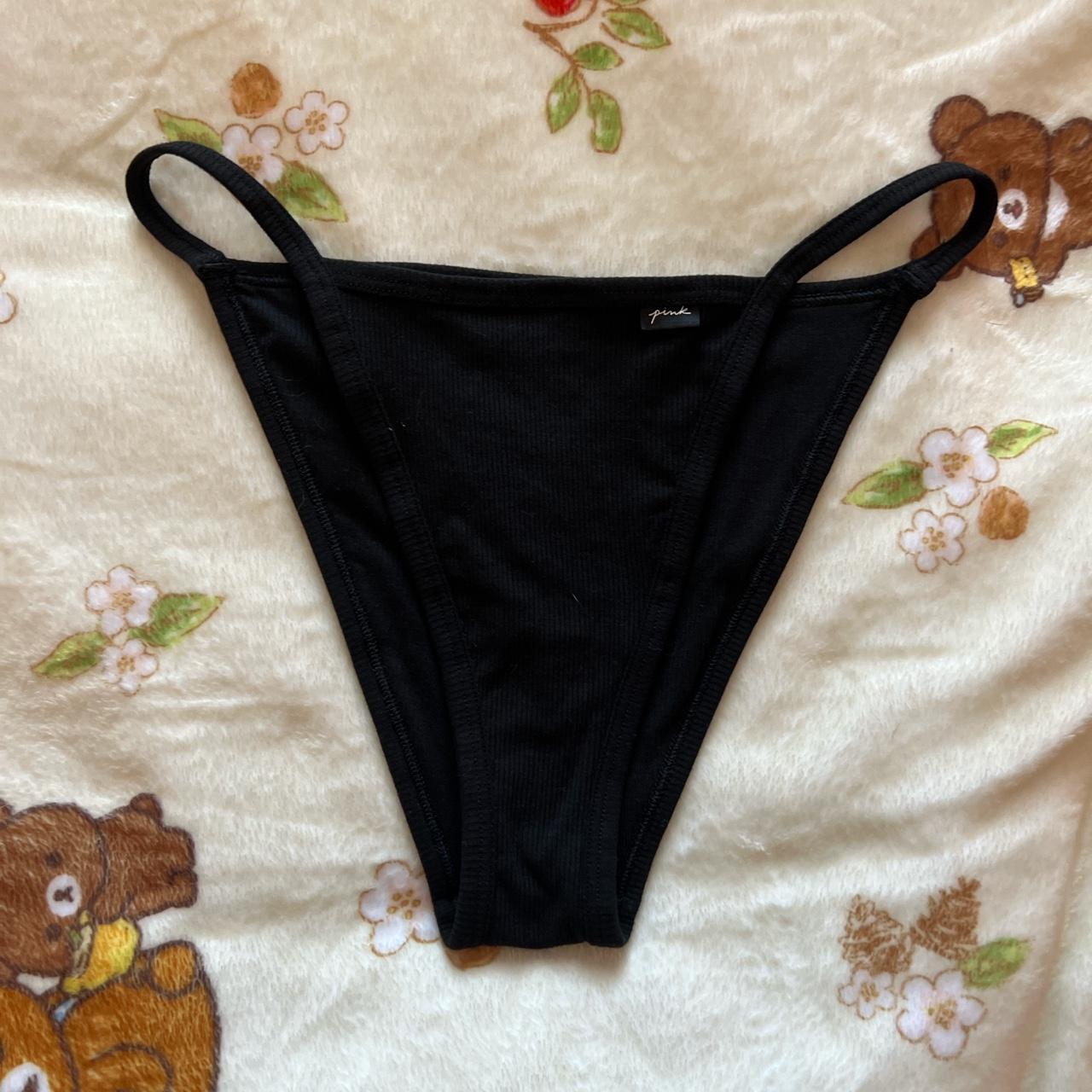 VS Pink black g string panties size: small brand new - Depop