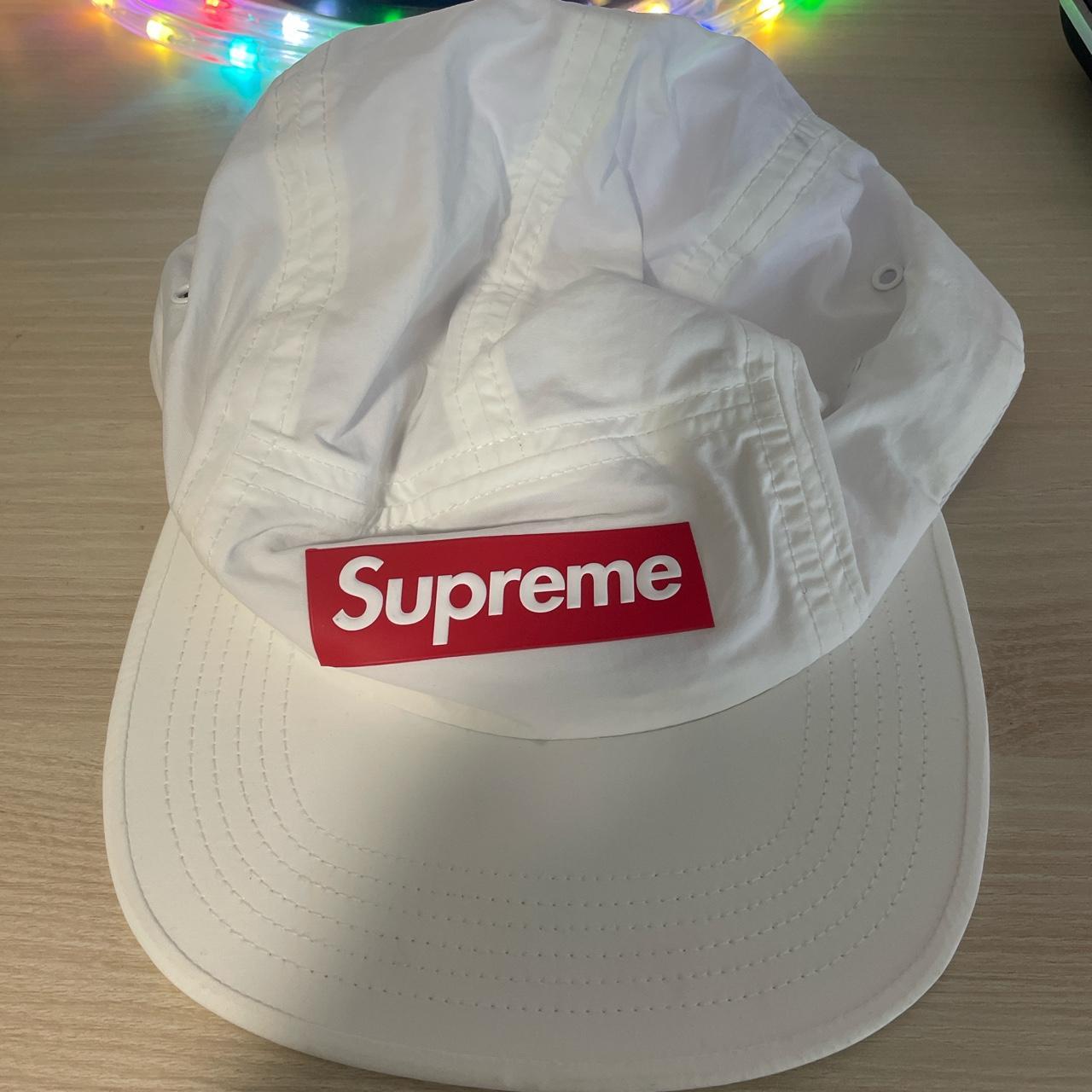 Supreme raised logo 2024 patch camp cap