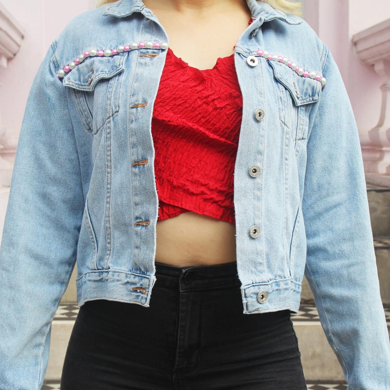 Women's Pink and Blue Jacket Depop